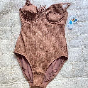 Mauve/Brown/Mocha One Piece Swimsuit Size M or S